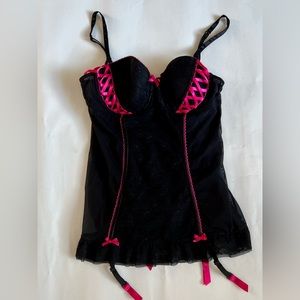 Pink and black lingerie top